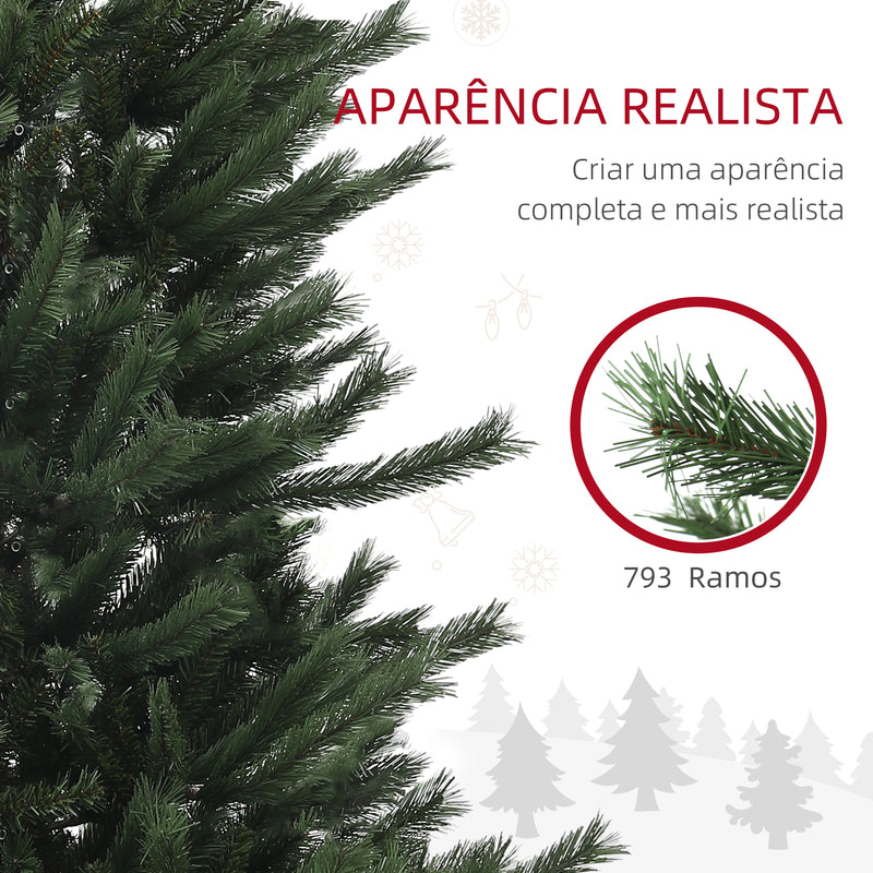 Árvore de Natal 210 cm Árvore de Natal Artificial com 793 Ramo e Suporte de Aço Árvore de Natal para Sala de Estar Interior Verde