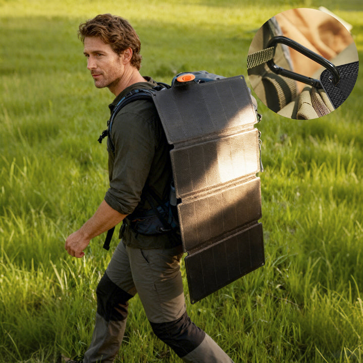 Painel Solar Dobrável 36W Painel Solar Portátil com Entradas USB-A e Tipo C IP67 Impermeável Placa Solar Dobrável com Superfície de ETFE para Carregar Telemóveis Tablets 89,8x27,9x1 cm Cinzento