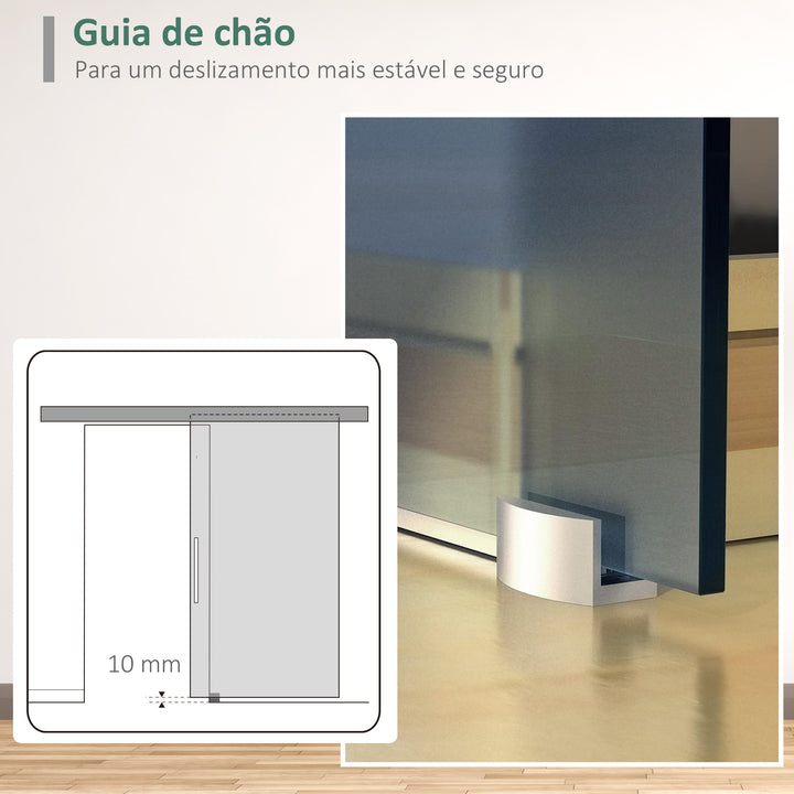 Portas de Correr de Vidro com 4 Listas-Instalação sem Obras-Medidas 205x102,5 cm