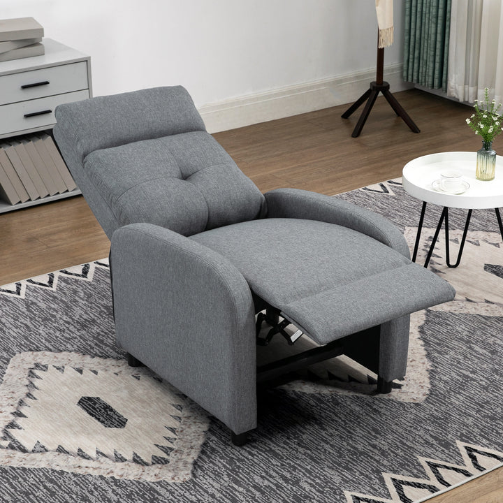 Poltrona Relax Reclinável até 155° Poltrona Reclinável Manual Estofado em Tecido Carga Máxima 150 kg para Pessoas com Altura Inferior 195 cm 67x87x98 cm Cinza