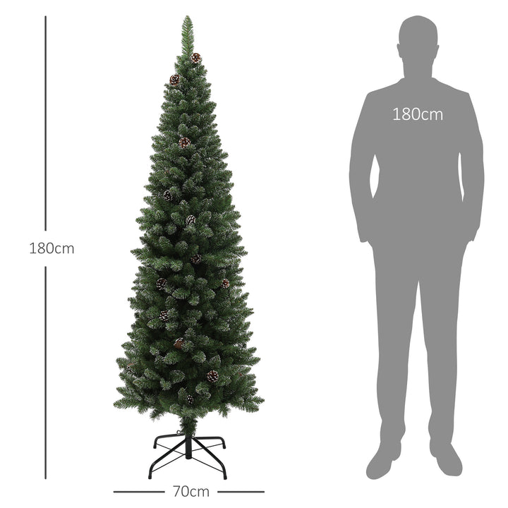 Árvore de Natal 180 cm Árvore de Natal Artificial com 618 Ramos e Suporte de Metal Árvore de Natal para Sala de Estar Interior Verde