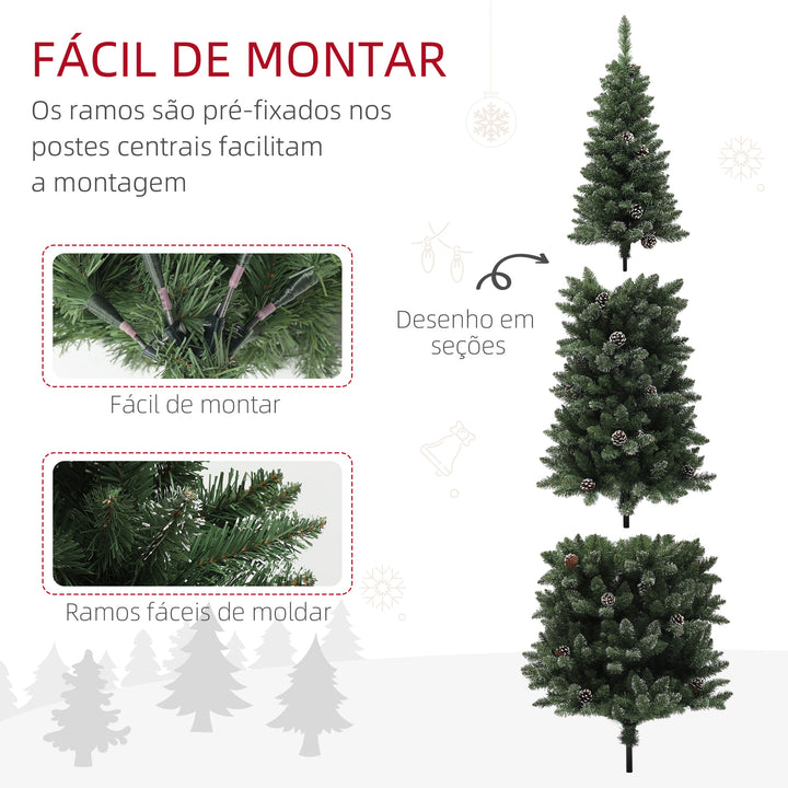 Árvore de Natal 180 cm Árvore de Natal Artificial com 618 Ramos e Suporte de Metal Árvore de Natal para Sala de Estar Interior Verde