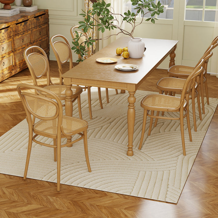 Tapete Sala de Estar 160x230 cm Tapete Pelo Curto Estilo Moderno Base Antiderrapante Tecida à Máquina Tapete para Sala de Estar Quarto Sala de Jantar Creme