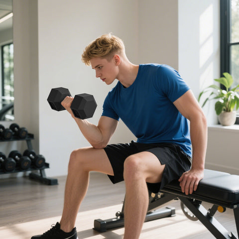 Conjunto de 2 Halteres Hexagonais de 15 kg (30 kg Total) com Pega Metálica Anti-Deslizante Pesos para Treino em Casa ou no Ginásio Estável Preto e Prateado