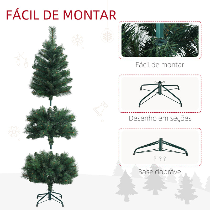 Árvore de Natal 150 cm Árvore de Natal Artificial com 354 Ramos e Suporte de Metal Árvore de Natal para Sala Interior Verde