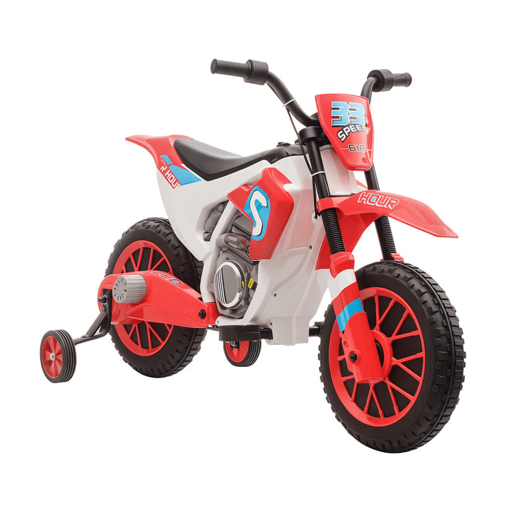 Mota Elétrica para Crianças acima de 3 Anos 12V Mota de Brinquedo Infantil com 2 Rodas de Equilíbrio Velocidade Máx. 8km/h Arranque Suave 106,5x51,5x68cm Vermelho