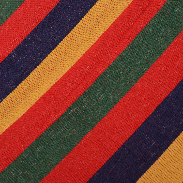 Cama Rede de Jardim 200x100 cm Rede Suspensa com Travessas de Madeira Carga 120 kg para Pátio Terraço Varanda Campismo Multicolor