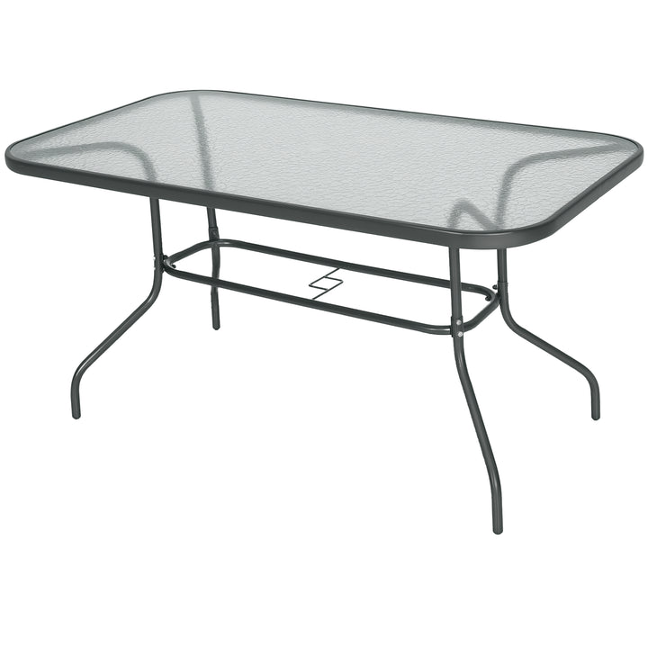 Mesa de exterior retangular com furo 140x80x70cm Cinza carvão