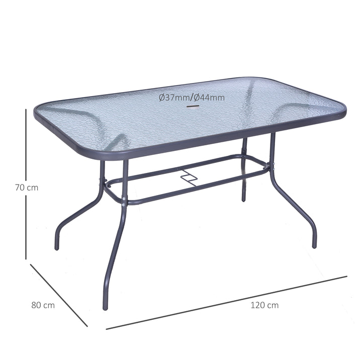 Mesa de exterior retangular com furo 140x80x70cm Cinza carvão