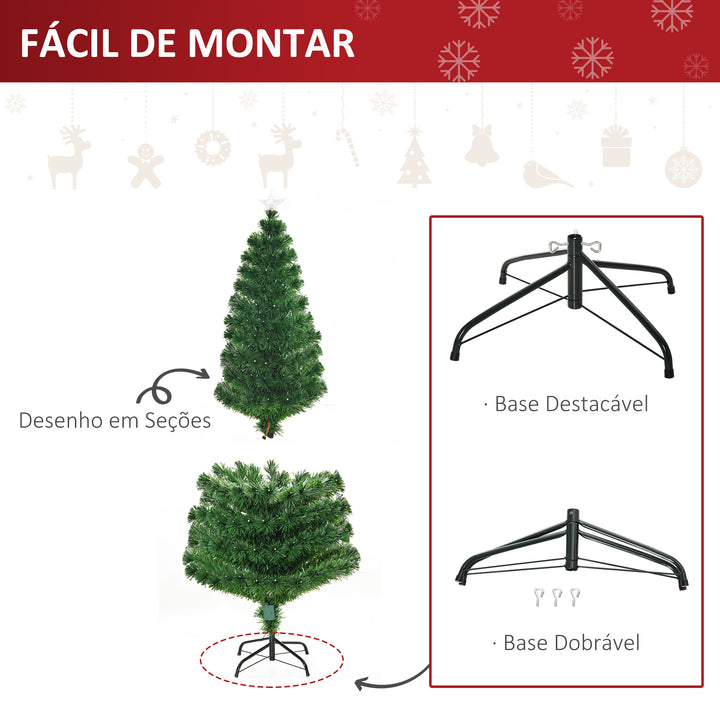 Árvore de Natal 180cm Artificial Árvore com Suporte Metálico Luzes LED Multicores