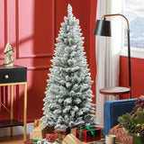 Árvore de Natal 150 cm Árvore de Natal Artificial Coberta de Neve com 317 Ramo e Suporte de Metal Árvore Natalícia para Sala Interior Verde