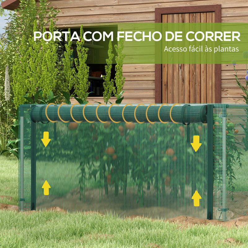 Proteção para Cultivo Estufa de Proteção com Suportes de Aço Porta com Fecho de Correr para Proteger as Plantas Flores em Pátio Jardim Terraço 125x125x62,5 cm Verde