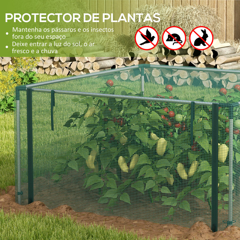 Proteção para Cultivo Estufa de Proteção com Suportes de Aço Porta com Fecho de Correr para Proteger as Plantas Flores em Pátio Jardim Terraço 125x125x62,5 cm Verde