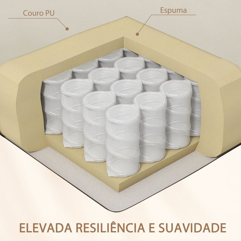 Poltrona de Massagem Poltrona Relax Reinclinável com Controle Remoto 2 Zonas de Massagem 8 Programas 5 Níveis de Intensidade Estofado em PU 68x88x98 cm Creme