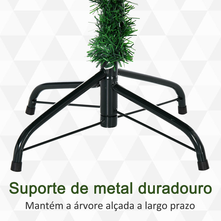 Árvore Artificial de Natal com Base Dobrável 934 Galhos PE e PVC Árvore de Natal Decorativa para Exterior Interior Ø105x210cm Verde
