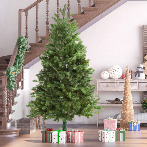 Árvore Artificial de Natal com Base Dobrável 934 Galhos PE e PVC Árvore de Natal Decorativa para Exterior Interior Ø105x210cm Verde
