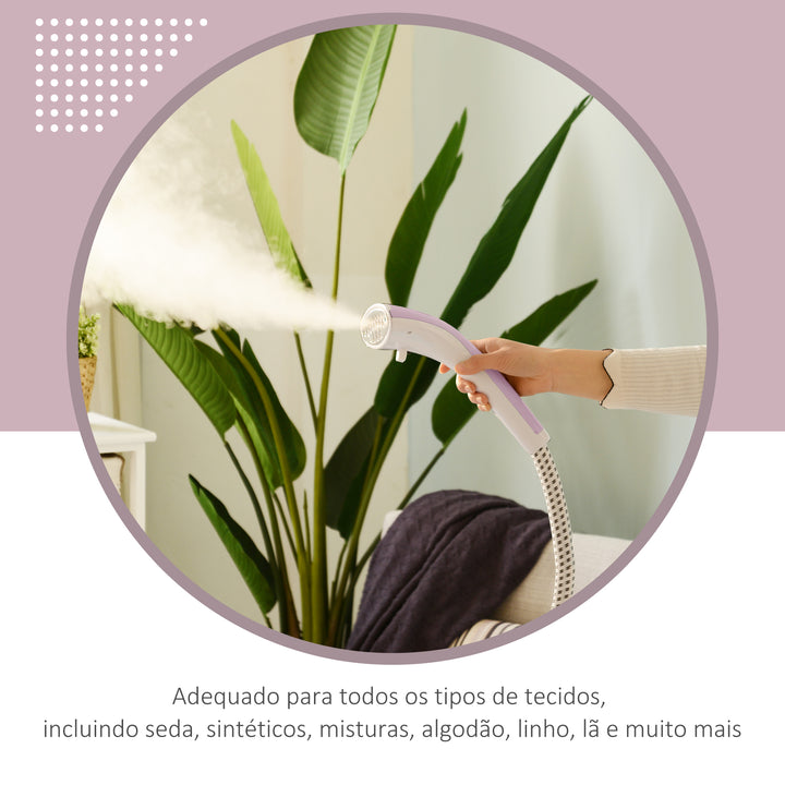 Ferro de Engomar a Vapor com Depósito de 1,4 L e Temperatura Ajustável em 11 Níveis Ferro de Engomar a Vapor Vertical 26x21,5x146 cm Rosa