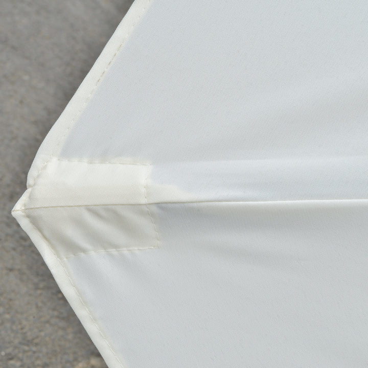 Chapéu de Sol Duplo com 48 Luzes LED 4,5x2,65 m Chapéu de Sol para Terraço Exterior com Manivela Manual Resistente à Água e Proteção Solar Para Jardim Terraço Pátio e Piscina Creme