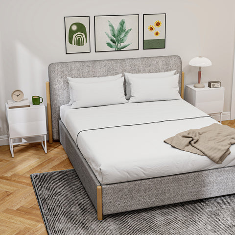 Conjunto de 2 Mesas de Cabeceira Estreitas Mesas de Cabeceira Quarto com 2 Gavetas Abertura por Pressão e Pés de Aço Estilo Moderno 40x30x55 cm Branco