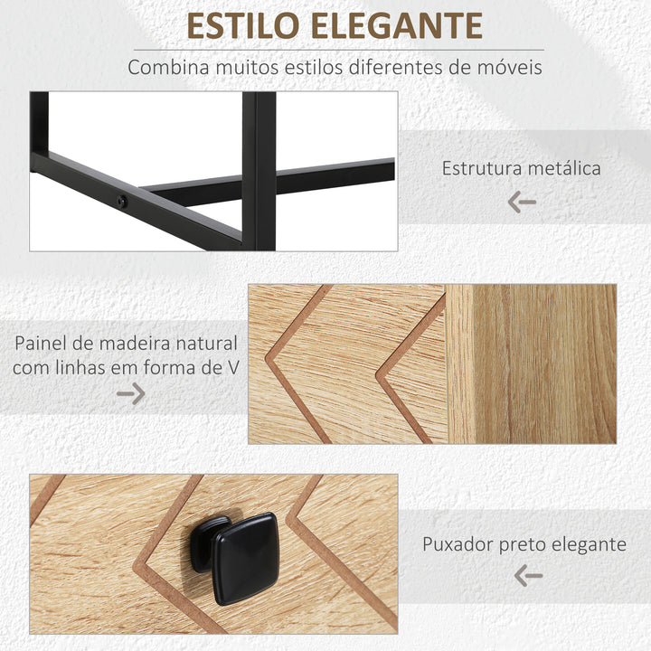 Cômoda tipo armário auxiliar com 5 Gavetas amplo espaço de Armazenamento para Escritório sala de estar 80x39.5x110cm