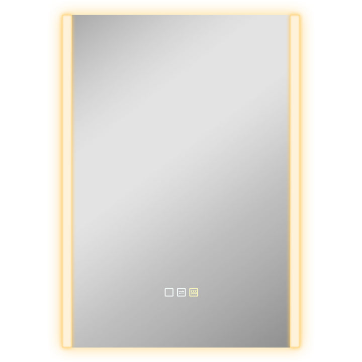 Espelho de Casa de Banho com Luz LED 70x50 cm Espelho de Casa de Banho com 3 Cores de Luz Função Antiembaciamento Função de Memória IP44 Horizontal ou Vertical