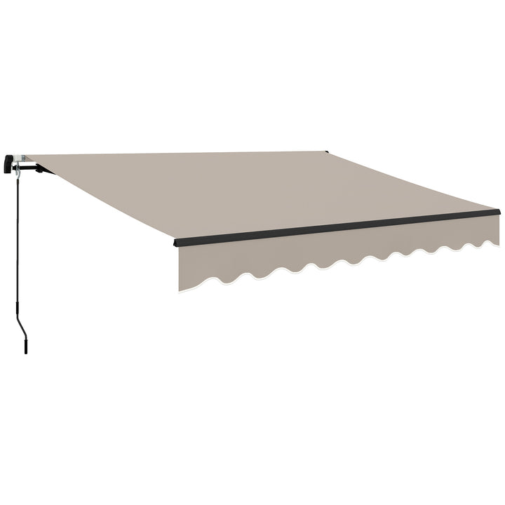 Toldo Manual Retrátil 360x220 cm Toldo para Balcão com Manivela de Alumínio e Proteção UV30+ Toldo Enrolável de Exterior para Jardim Terraço Janelas Creme