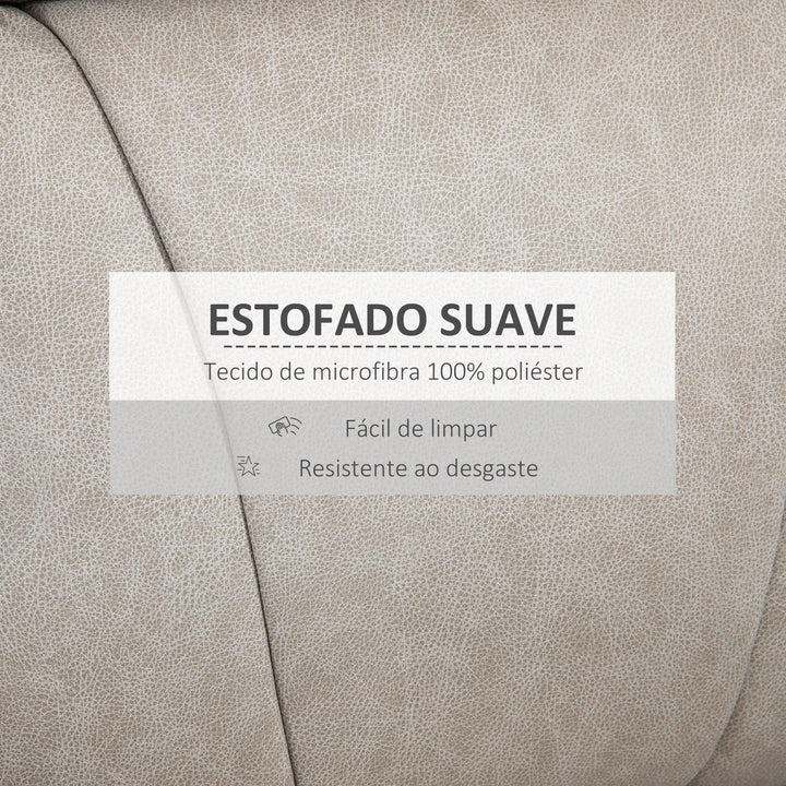 Poltrona Relax Reclinável Manual Poltrona Relax em Tecido com Apoios de Braço Apoio para os Pés Encosto Alto Almofadada Poltrona Reclinável até 135º para Sala Quarto, Escritório 78x96x102 cm Cinza