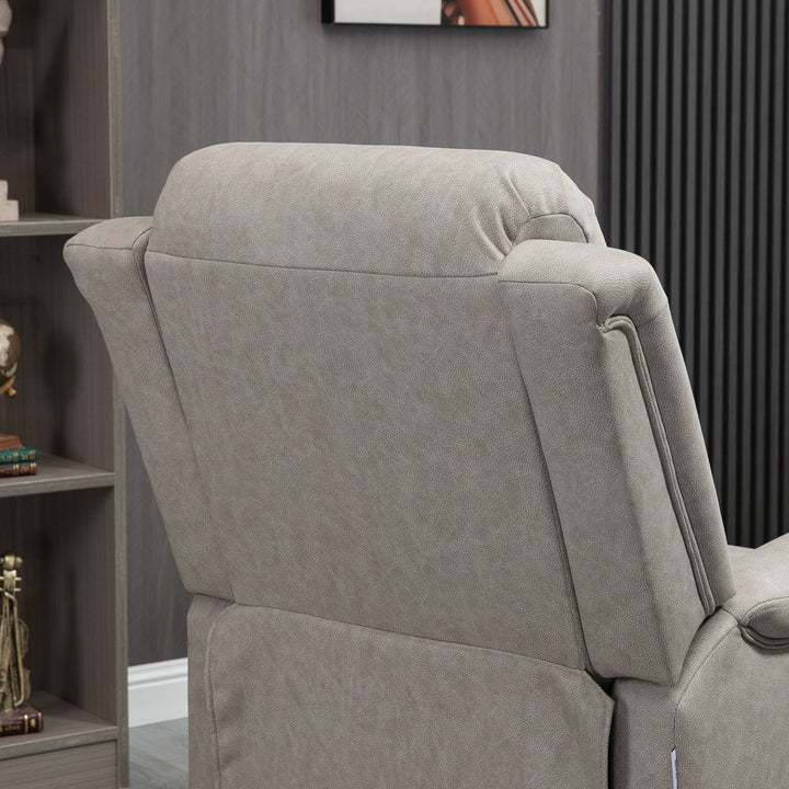 Poltrona Relax Reclinável Manual Poltrona Relax em Tecido com Apoios de Braço Apoio para os Pés Encosto Alto Almofadada Poltrona Reclinável até 135º para Sala Quarto, Escritório 78x96x102 cm Cinza