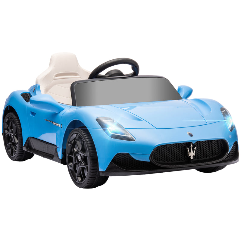 Carro Elétrico para Crianças acima de 3 Anos com Licença Maserati MC20 Carro Elétrico Infantil com Bateria 12V Controlo Remoto Farois Buzina e Música 105x65,5x42 cm Azul