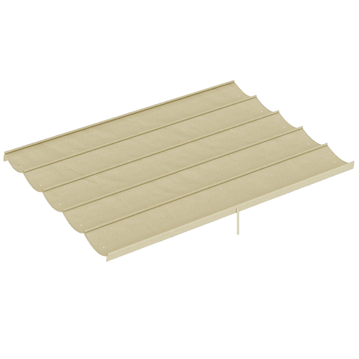 Teto de Pérgola 3,5x2,6 m Teto de Substituição Retrátil para Estrutura de Pérgola de 4x3 m Toldo de Tecido Apenas para Pérgola de Jardim com 10 Orifícios de Drenagem Bege