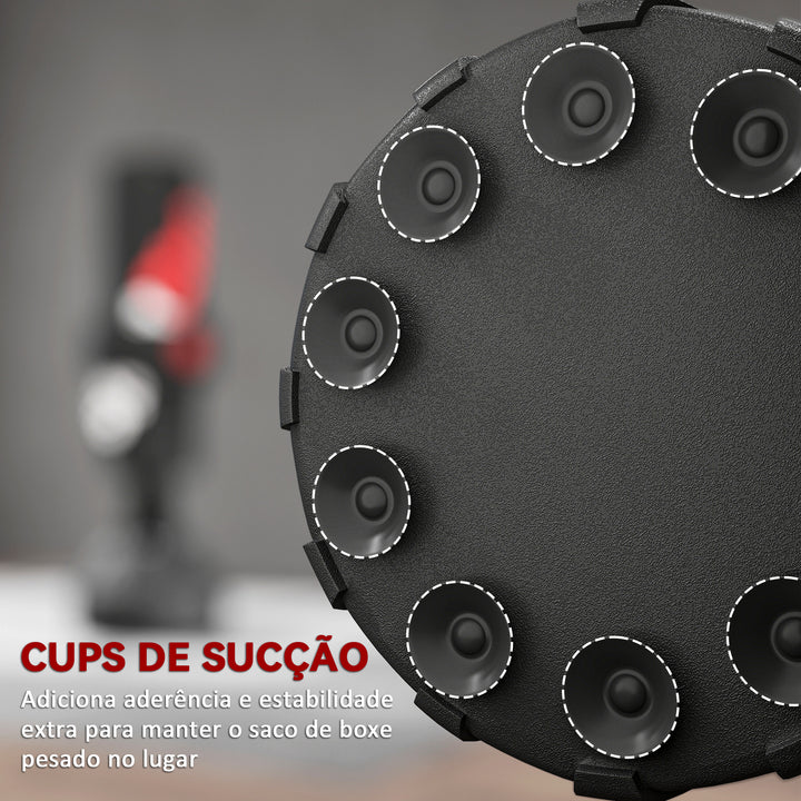 Saco de Boxe de Pé 175 cm para Adultos Faixa de Altura Ajustável 65–175 cm Base Recarregável com Ventosas Amortecedor Inclui Bandagem Treino MMA Muay Thai Preto