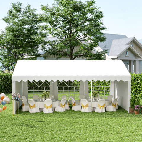 Pérgola para Jardim 6x4x2,8m de Tela de PE Aço Branco