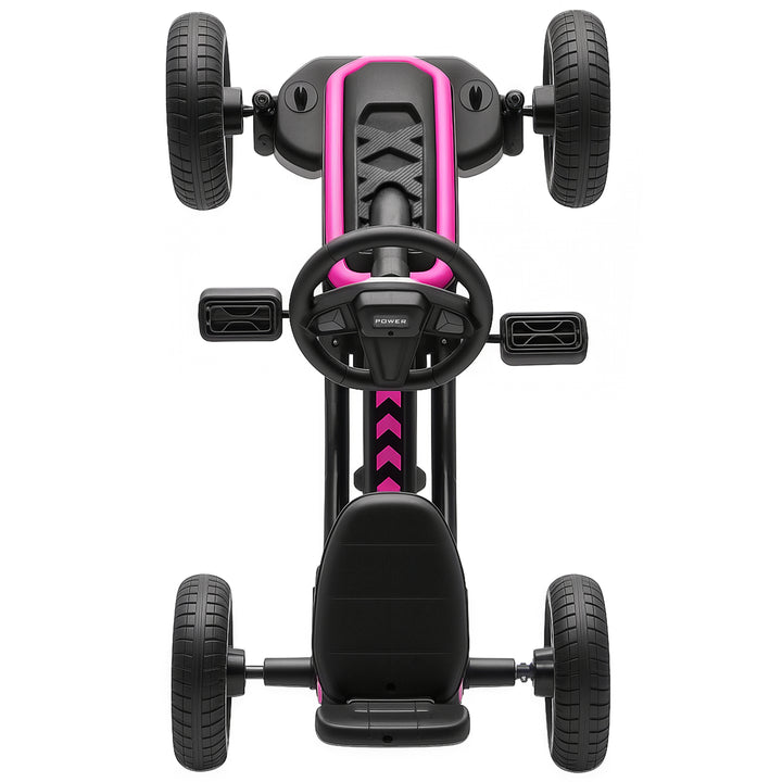 Kart Pedais Kart com Rodas Antiderrapantes de EVA Estrutura Metálica Carga 30 kg para Crianças de 2-5 Anos 85,5x49x57 cm Rosa