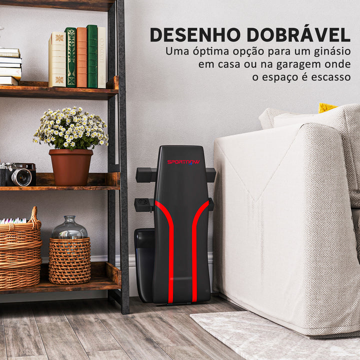 Banco de Abdominais Ajustável Banco de Musculação Dobrável para Treino de Corpo Completo em Casa Ginásio 82x35x42,5-107 cm Preto