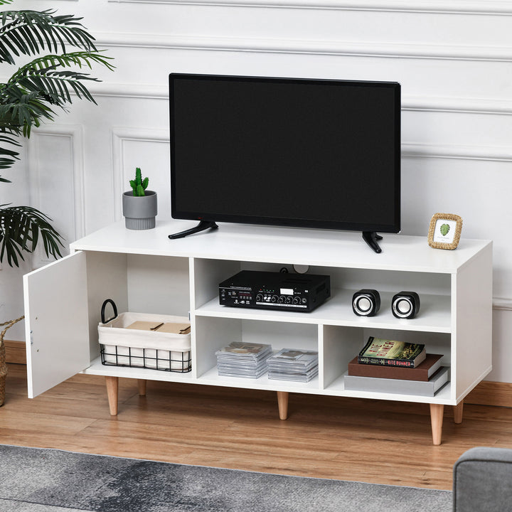 Móvel de TV para Televisores de até 60” Móvel de Sala de Estar Moderno com Armário 3 Compartimentos 120x40x55cm Branco