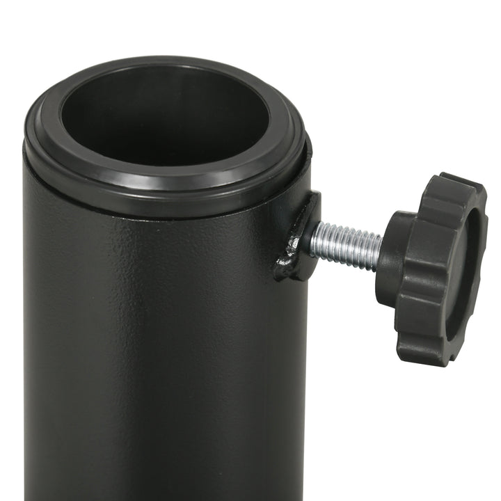 Base de Chapéu de Sol Redonda Suporte para Chapéu de Sol Preenchido de Cimento Peso 9,5 kg para Mastros de Chapéu de Sol de Ø38/48 mm Preto