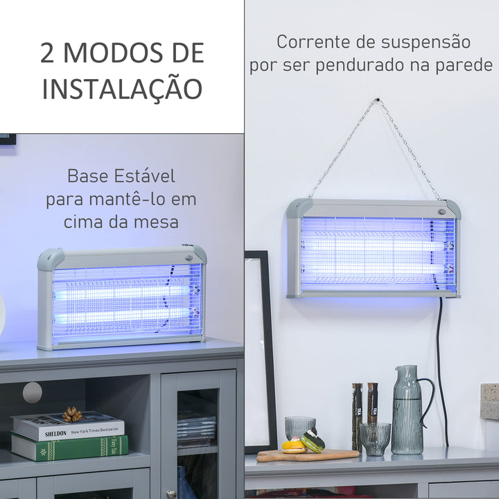 Lâmpada Elétrica Anti-Mosquito Profissional Lâmpada Anti-mosquito Elétrico 30W Área 60m² com Luz UV para Exterior e Interior