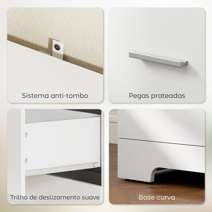 Estante para Livros de 6 Níveis Estante com 3 Gavetas 3 Prateleiras Abertas Armário Alto para Sala de Estar Estúdio Escritório 79x39,5x182,2 cm Branco