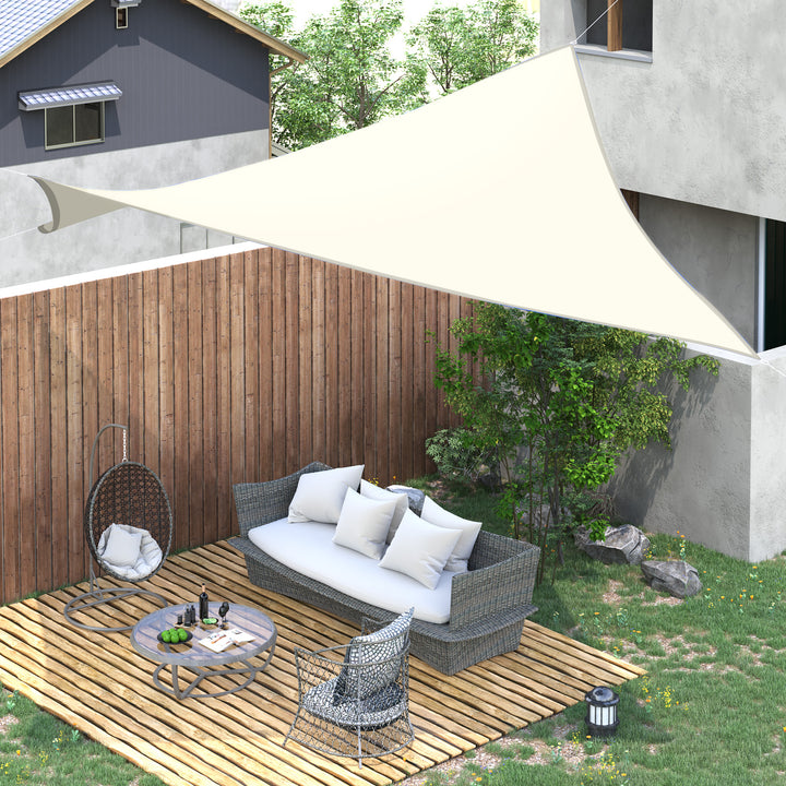 Toldo vela tretangular 3x3 para varanda jadim Proteção UV resistente à água creme