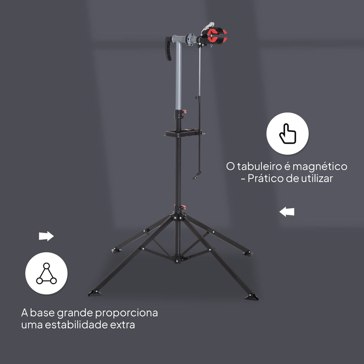 Suporte Tipo Cavalete para Reparação de Bicicletas - Tubo PP + aço Q195 - 65,5x50x109-180 cm