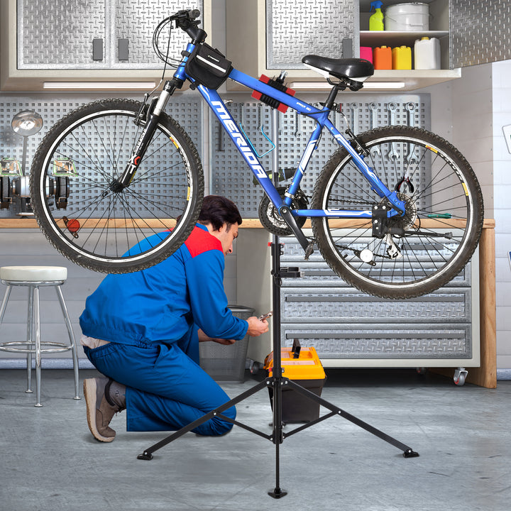Suporte Tipo Cavalete para Reparação de Bicicletas - Tubo PP + aço Q195 - 65,5x50x109-180 cm