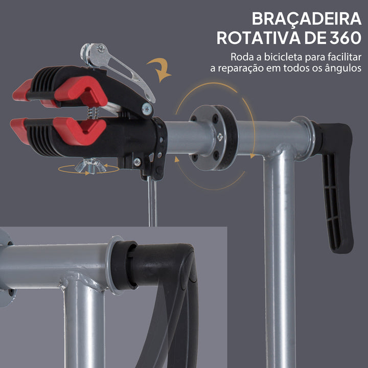 Suporte Tipo Cavalete para Reparação de Bicicletas - Tubo PP + aço Q195 - 65,5x50x109-180 cm