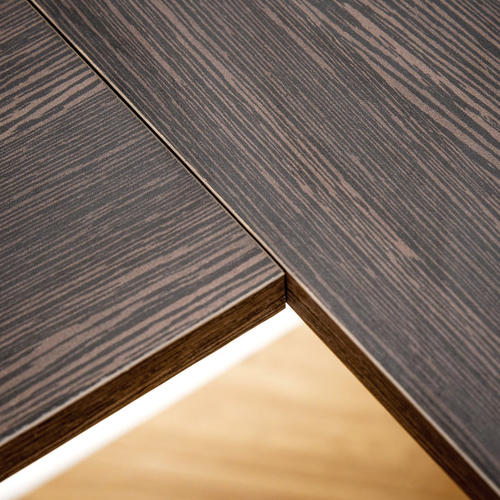 Mesa de Computador PC Escritório para Oficina Casa Tipo Esquineira Forma L com Estantes - Marrom Escuro - 136,2x130,4x72cm