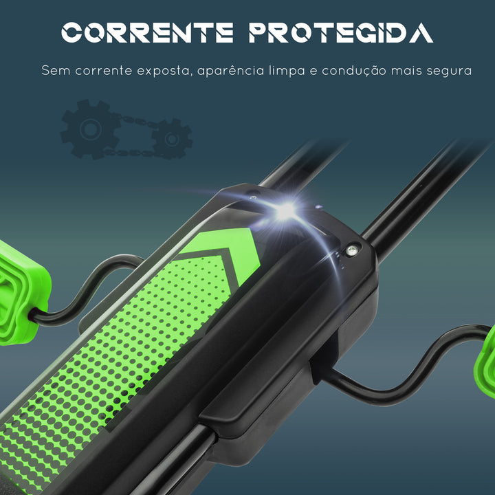 Kart a Pedais para Crianças 5-12 Anos Kart a Pedais Infantil com Assento Ajustável Pneus Insufláveis Amortecimento e Travão de Mão Carga Máx. 50kg 121x58x61 cm Verde