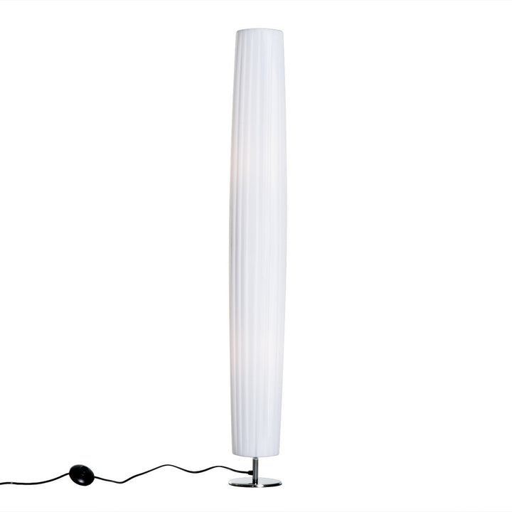 Lâmpada de assoalho moderna com 2 luzes E27 40W e botão de pé com base de aço inoxidável de 120cm - branco