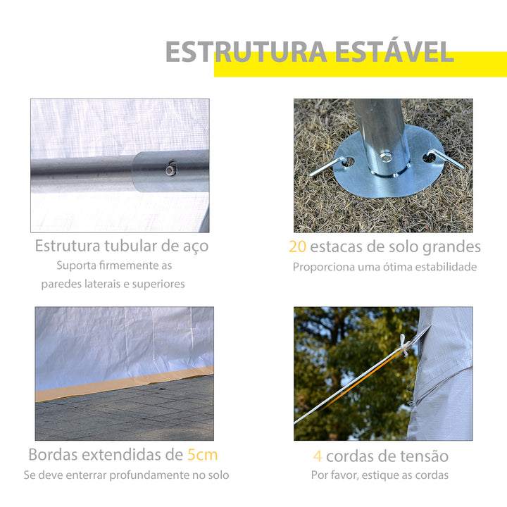 Pérgola de Jardim 400x400x280cm para Festa ou Casamento Com 4 Janelas 2 Portas