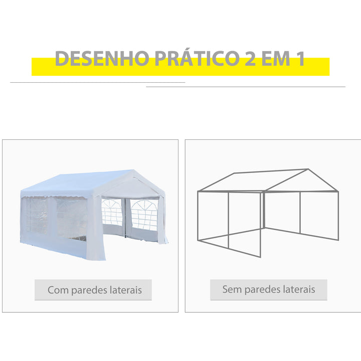 Pérgola de Jardim 400x400x280cm para Festa ou Casamento Com 4 Janelas 2 Portas