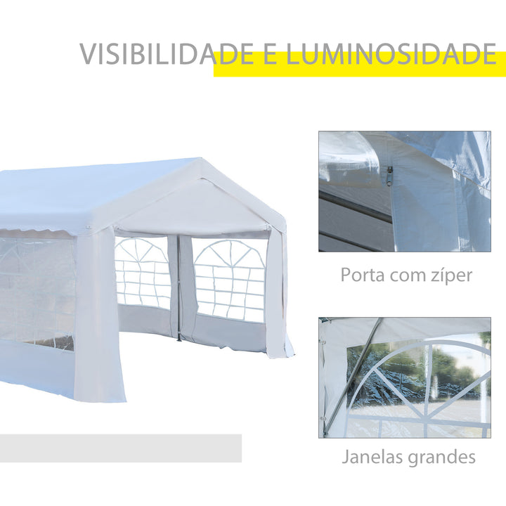 Pérgola de Jardim 400x400x280cm para Festa ou Casamento Com 4 Janelas 2 Portas