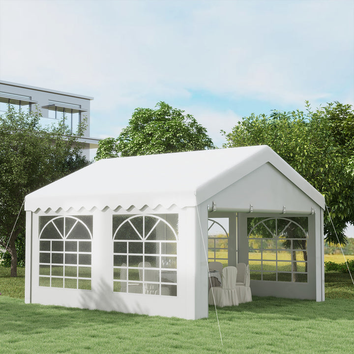 Pérgola de Jardim 400x400x280cm para Festa ou Casamento Com 4 Janelas 2 Portas