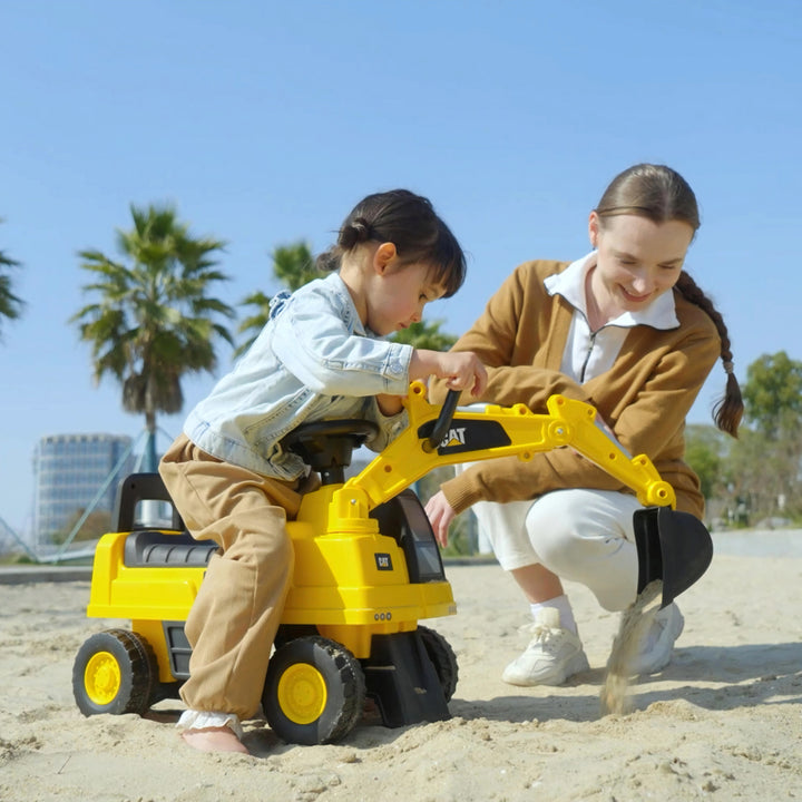 Escavadora com Licença Caterpillar Escavadora para Crianças de 1-3 Anos com Pá Dianteira e Buzina Carga Máxima 25 kg 85x27,5x47,5 cm Amarelo